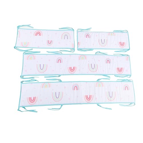 Asixxsix Forro de Malla Transpirable,Protector de Cuna,Juego de Forro de Malla Transpirable para Cuna,Almohadilla Suave para la Piel,protección para los Dientes, de telademalla (Estilo 1)