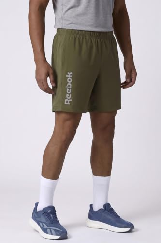 Image of Reebok Men's Polyester Running Shorts - Quick Dry Lightweight Sports Shorts for Men | Gym Shorts for Men | Training Fitness Running Shorts - Secure Drawcord Waistband
