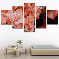 SIGNWIN 5 Panel Canvas Wall Art Pink Petals for Home Decorations Ready to Hang - 60