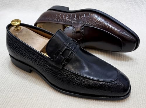 Santimon Men’s Slip-On Formal Dress Shoes - Luxury Leather Penny Loafers - Business Casual Comfort Mocasines for Office & Wedding3