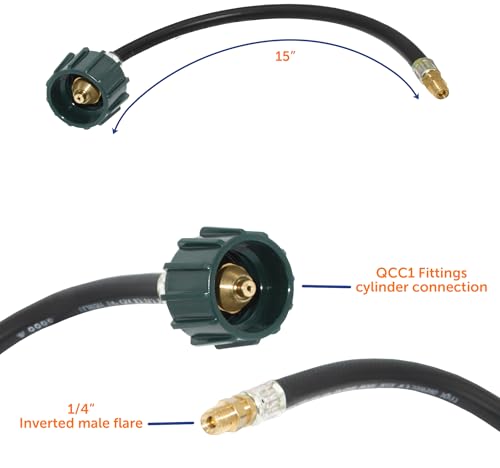 Image of Flame King KT15ACR-2 2-Stage Auto Changeover LP Propane Gas Regulator with Two 15-inch Pigtails for RVs, Vans, Trailers
