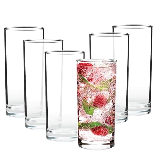 Amazon.com | Vikko Classic Highball Drinking Glasses, 10 Ounce | Heavy Base   Thick and Durable  For Water, Juice, Soda, or Cocktails  Dishwasher  Safe  Set of 6 Clear Glass Tumblers: Highball Glasses