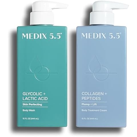 Medix 5.5 Collagen Firming Body Treatment Cream + Glycolic Acid Exfoliating Body Wash Set Cover