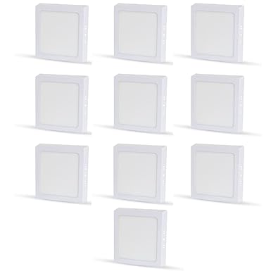 D'Mak 8 Watt Square LED Surface Panel Light- Cool White (Pack of 10)