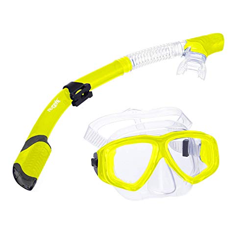 image for PRODIVE Premium Dry Top Snorkel Set - Impact Resistant Tempered Glass 