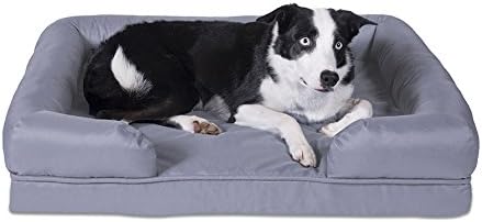 Sleepi Premium Water Resistant Orthopedic Bolster Pet Bed, 20" x 25" x 5.5", Sharkskin