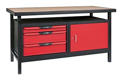 KS Tools - 865.0140 - Etabli Professionnel d'atelier - etabli Atelier Garage 1 Porte et 3 tiroirs -...
