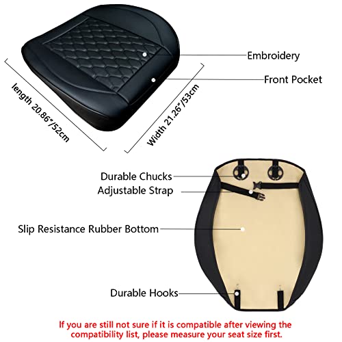 Cusaota 1 Piece Car Seat Covers Protectors For Front Seat Bottoms, Luxury Pu Leather Breathable Car Interior Seat Cushion Pad Mat For Auto Supplies (Sedan Suv Truck Jeep Mini Van) (Black-1Pcs) #TOP6