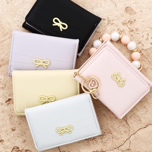 Small Wallets Woman Silicone Bracelet Wristlet Wallet Trifold Slim RFID Cute Bow Card Holder Purse2