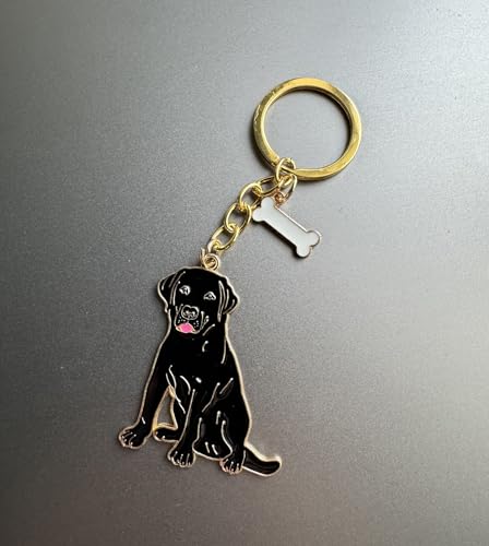 BT Bear Hunde-Schlüsselanhänger, niedlicher Metall-Schlüsselanhänger, Taschenanhänger, Schwarzer Labrador