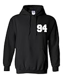 American Tee Co. Bieber 94 Unisex Mens Womens Hoodie Sweatshirt Jumper Pullover, Black, L
