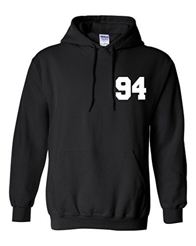 American Tee Co. Bieber 94 Unisex Mens Womens Hoodie Sweatshirt Jumper Pullover, Black, L