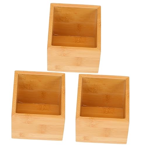 COLLBATH 3 pcs Delicate Wooden Tea Bag Storage Case Multi Function Organizer for Tea Bags Candy and Items and Portable with Smooth Edges for Use for Home and Hospitality