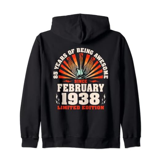 85 cumpleaños vintage para amantes de la guitarra, febrero de 1938 Sudadera con Capucha