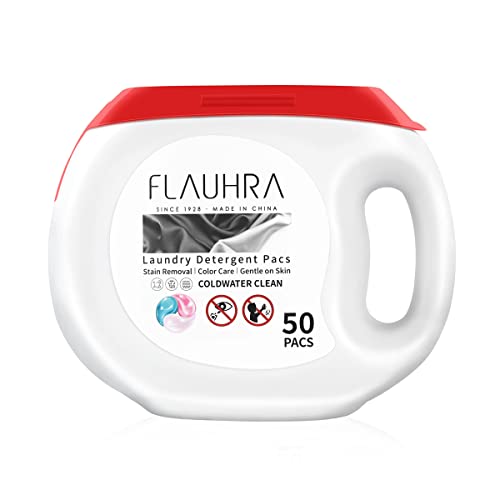 Flauhra Laundry Detergent Pacs, 50 Count, Long Lasting And Fresh Scent, Stain Fighter For Visible And Invisible Dirt #TOP20