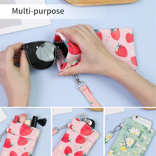 Image of Double Eyeglass Case Soft Dual Glasses Case for Women Men Travel Squeeze Top Sunglasses Cases Eyeglasses Pouch