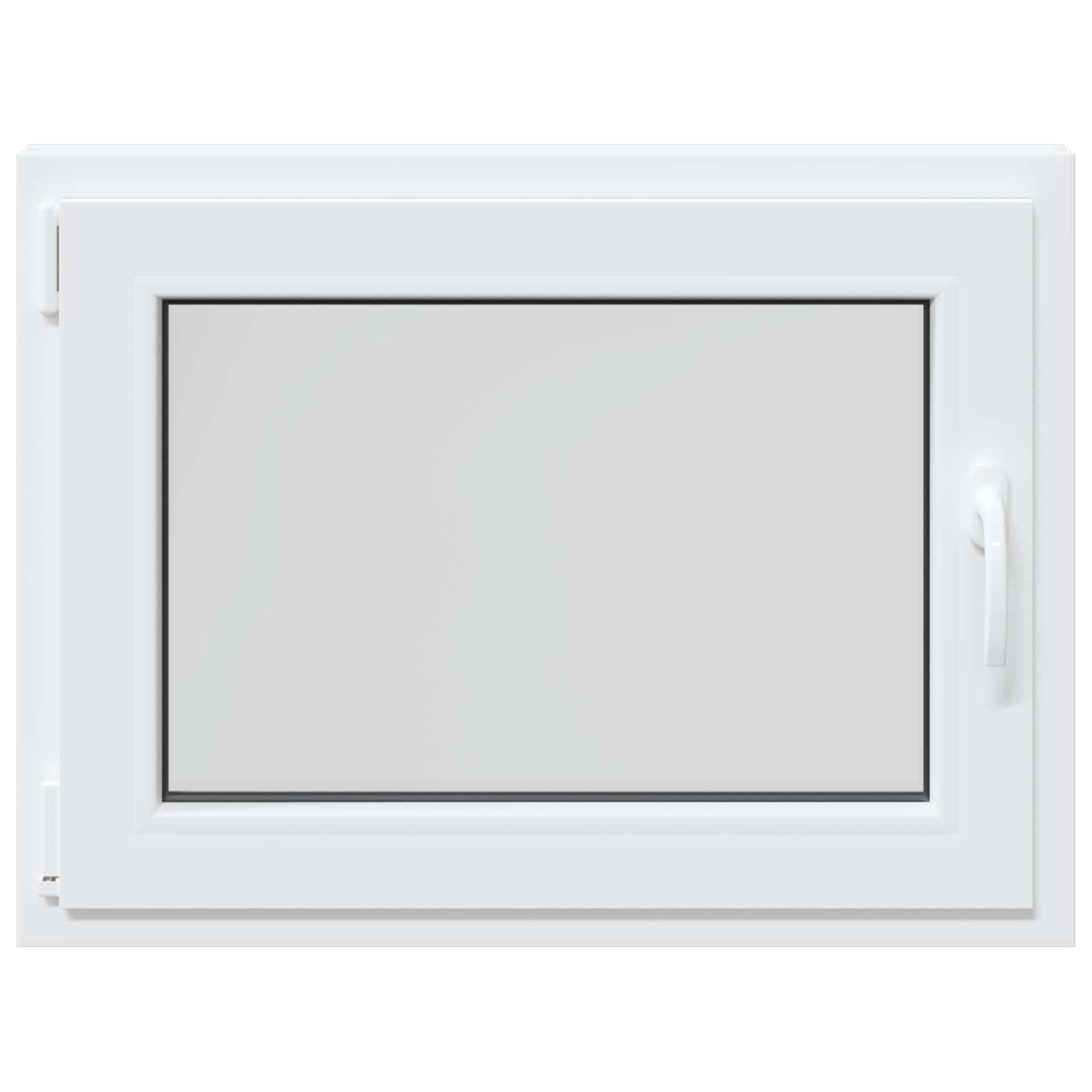 Finestra manuale RISOR 80 x 60 cm PVC e vetro, design moderno della finestra per cantina, vetro PVC resistente, efficiente dal punto di vista energetico, isolamento termico, fonoassorbente