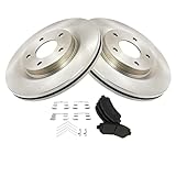 TRQ Front Brake Pad and Rotor Set Semi Metallic Compatible with 2014-2017 Nissan Juke