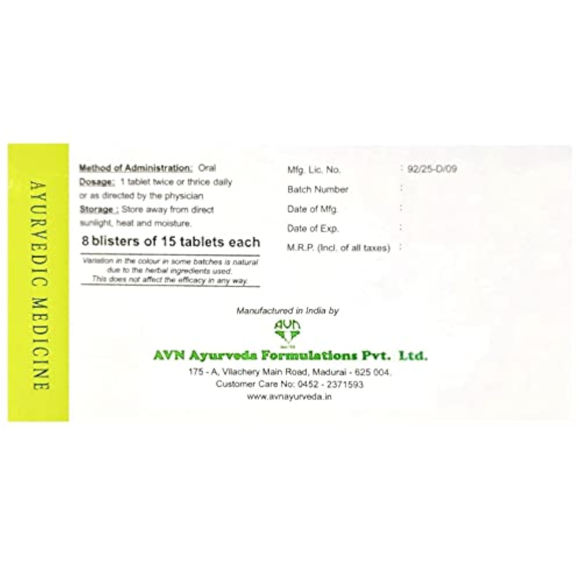 AVN Manomitram Tablets, Natural Health Support