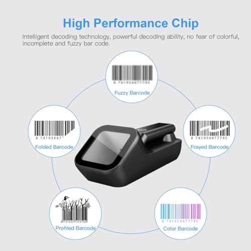 Scanner de codes-barres 1D portable Bluetooth sans fil avec base