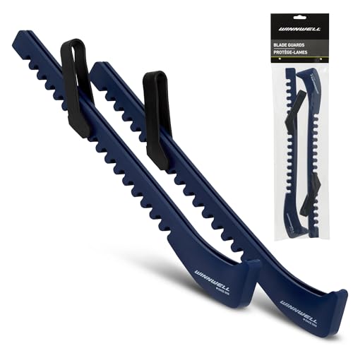 Winnwell Universal Skate Guards - One Size Fits All, Quick-Dry Moisture Release, Easy-to-Use Blade Covers for Ice Hockey & Figure Skating Blades (Navy)