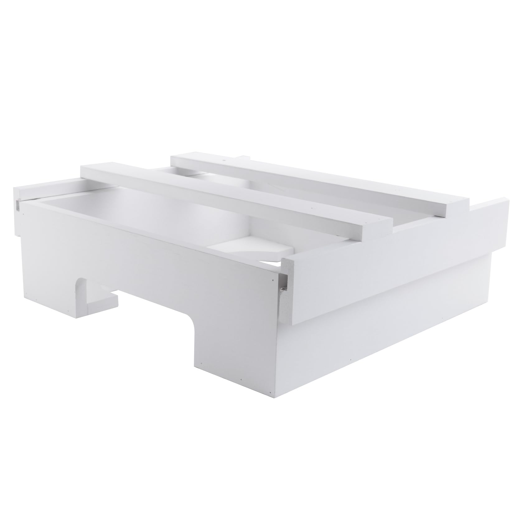 Support d'assiettes en bambou sous meuble distributeur de cuisine blanc