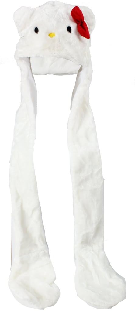 Unisex Plush Long Animal Hat/Scarf/Mitten, L1 Kitty