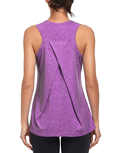 Débardeur d'entraînement pour Femme - sans Manches - pour la Gym, Le Sport, la Course à Pied, Le Yoga, Le Dos Nageur, Violet Clair, M… Cover