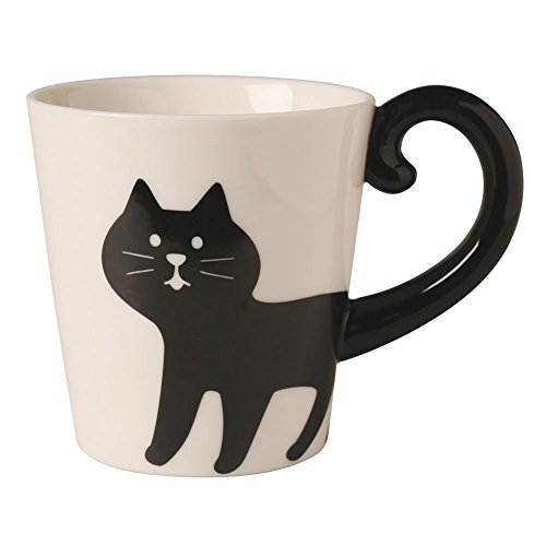 Decole Concomble ZCB-26372 Tail Mug, Black Cat, φ3.4 x 5.0 x H3.7 inches (87 x 128 x 95 cm)