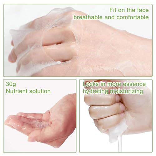 Sheet Face Mask, 5pcs Fruit Extract Face Mask Set, Hydrating Face Mask Improves Dull and Tired Skin Face Care Nourishing Face Masks Skincare Sets for Women (5 Pack) - Image 4