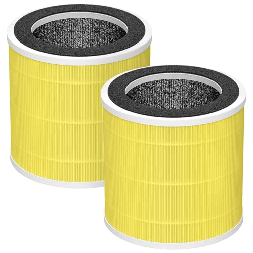 Image of 2 Pack PX500 Pet Care Replacement Filter for Purivortex PX500 Air Purifier, 3-in-1 HEPA Filter for Home, Yellow