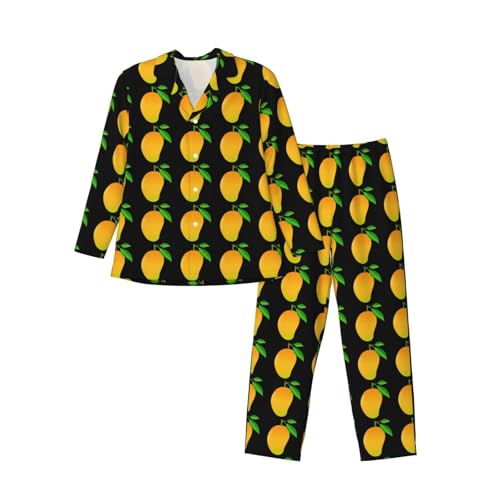 Pyjama doux à manches longues homme haut de gamme imprimé mangue