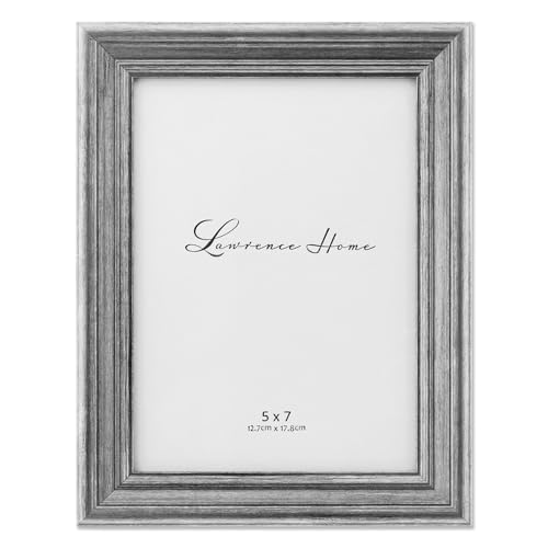 Image of Lawrence Frames Sutter Burnished Picture Frame, Silver, 5x7