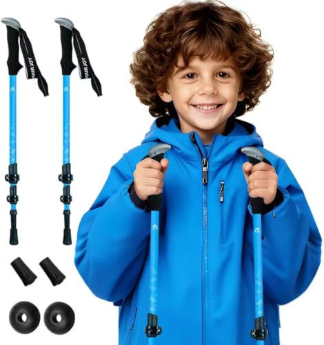 2 Pack Kids Hiking Poles, Walking Stick for Trekking or Walking (Blue)