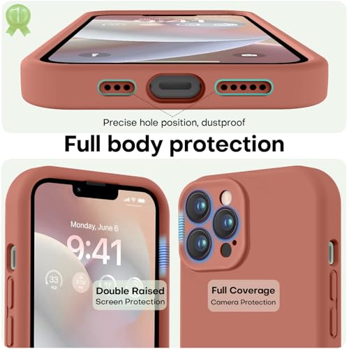 Image of LOVE 3000 Designed for iPhone 13 Pro Max Case, Premium Silicone with [Soft Anti-Scratch Microfiber Lining] Shockproof Protective Phone Case for Holsters 6.7 inch, Caramel