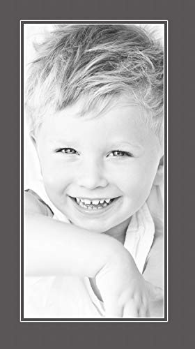 10x21 Cinder / Charcoal Custom Mat for Picture Frame with 6x17 opening size (Mat Only, Frame NOT Included)