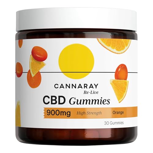 Cannaray CBD Gummies 900mg | High Strength | Delicious Natural Orange Flavour (30 Gummies)