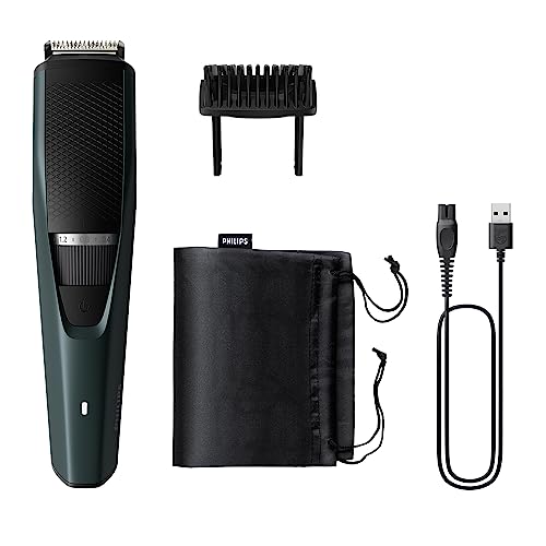 Image of Philips Pro Beard Trimmer for Men| 2.5X Higher Precision| Beard Sense Tech| Battery Indicator | 5 Mins Quick Charge| 20 Length Settings| 6X Longer Battery Life| New Model - BT3431 /30, Green