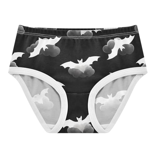 White Bats Black Clouds Halloween Cute Panties Girl Toddler Girls Underwear Cotton Animal Kids Briefs Undies 2t