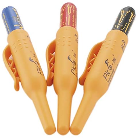 Pica Ink Set, Permanent Marker pens, 3 pens, Black, Blue, Red (Pack of 3) Cover