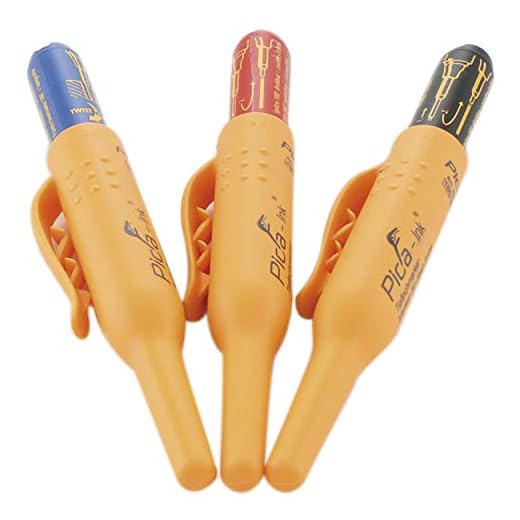 Pica L150 - Set de 3 rotuladores permanentes para perforaciones profundas de Pica Ink LYRA en colores negro, azul y rojo