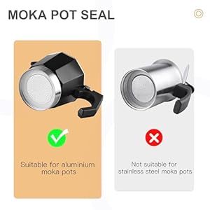 1 filter and 3 silicone gasket seals replacement for aluminium moka pot and stovetop espresso coffee maker 9 cup  urban country home decor