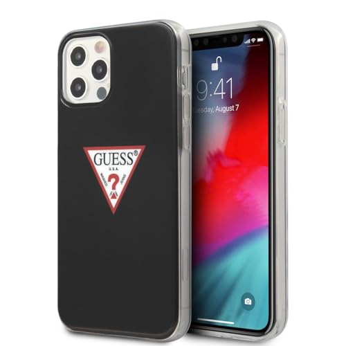 Guess GUHCP12MPCUCTLBK Collection Triangle Coque de Protection pour iPhone 12/12 Pro 6,1" Noir