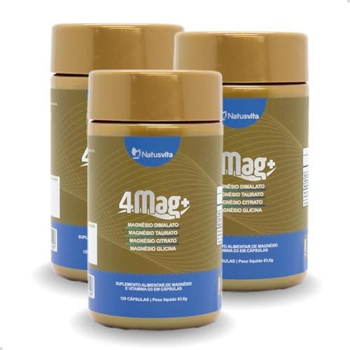 Kit 360 cápsulas Magnésio Glicina + Dimalato + Citrato + Taurato ...