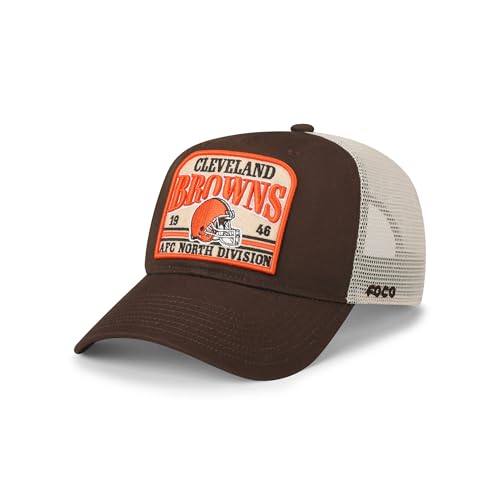 FOCO Cleveland Browns NFL Truckstop Patch Trucker RF Cap - Brown