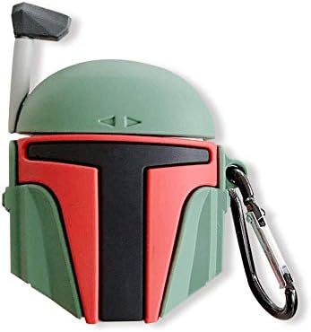 VARWANEO Earphone Case for AirPods 1&2, 3D Popular Cute Mandalorian Boba Fett Silicone Design, Soft Silicone Portable&Shockproof Airpods Cover, for Apple Airpods 2&1 Charging Case (Boba Fett)