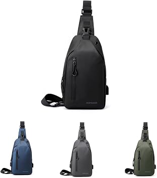 Anti-Theft Sling Bag Waterproof Crossbody Travel Tactical shoulder Bag for Men and Women Black