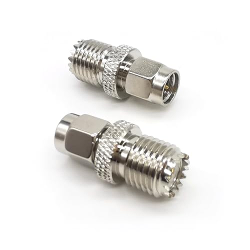 2PCS Adaptador Mini UHF SO239 a SMA coaxial miniatura 6
