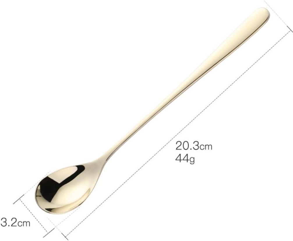 Teaspoons Long-Handled Ice Tea Spoon, Stainless Steel Cocktail Stirring Spoon, Multicolor Ice Cream Scoop Coffee Spoon Dessert Spoon Coffee Spoons