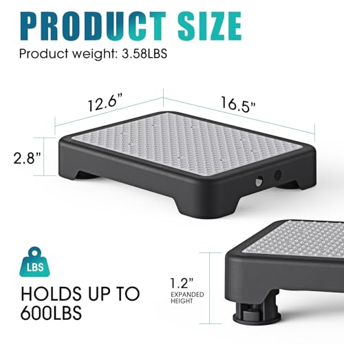 image for SPACELEAD Mobility Step Stool for Adults & Seniors, Anti-Slip Bathroom